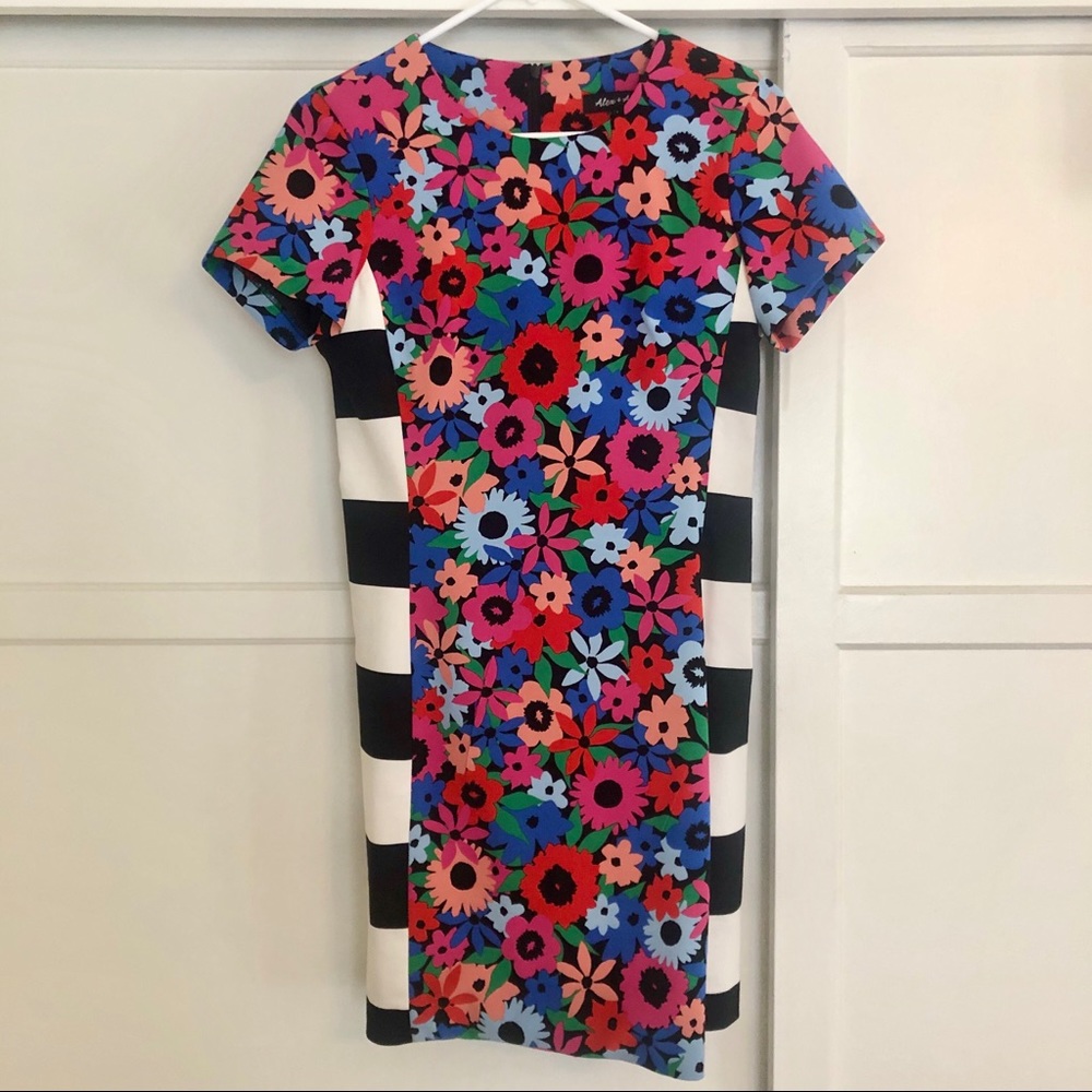 Alex + Alex Mod Mixed-Pattern Shift Dress - 2 - image 1